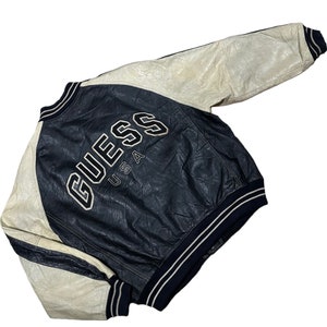 Veste en cuir Guess des années 90 vintage taille L