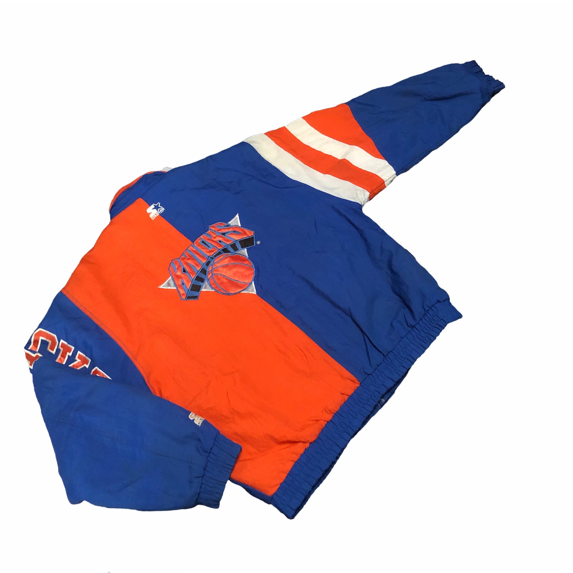 Shop Starter New York Knicks Satin Jacket LS230167-NYK blue