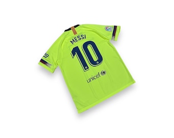 Authentic Nike FC Barcelona Barca Football shirt number 10 Messi L