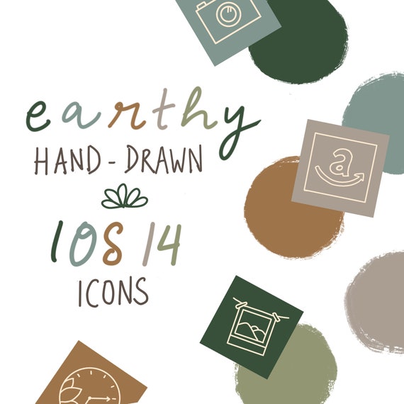 Calming Natural Aesthetic Ios 14 Icons Earthy Neutral Color Etsy calming natural aesthetic ios 14 icons earthy neutral color palette hand drawn organic designs