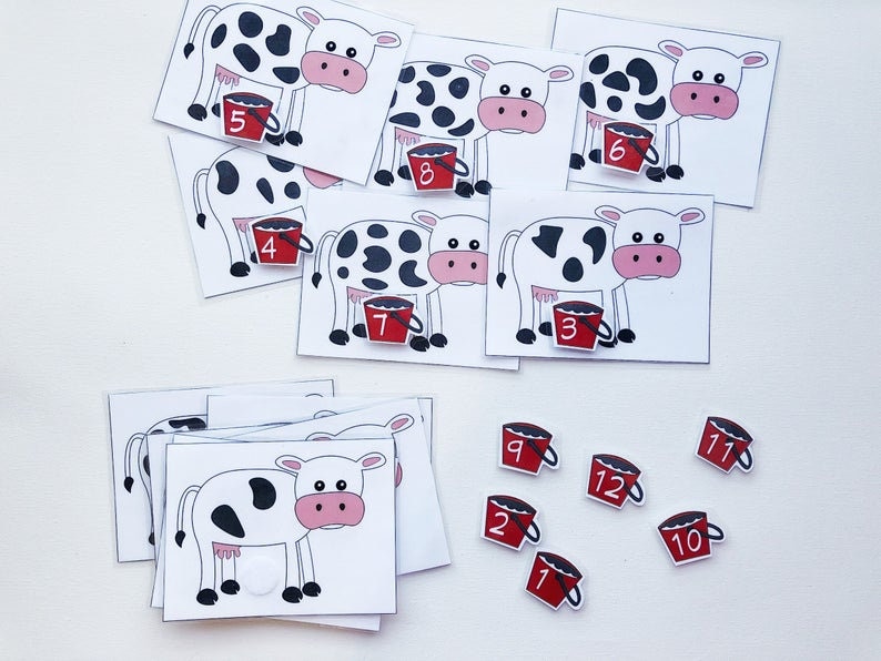 Cow Spot Counting Activity Instant Download Printable - Etsy France