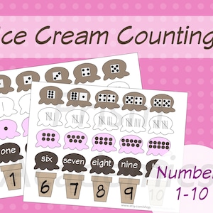 Ice Cream Cone Counting Activity - Instant Download - Printable - Etsy