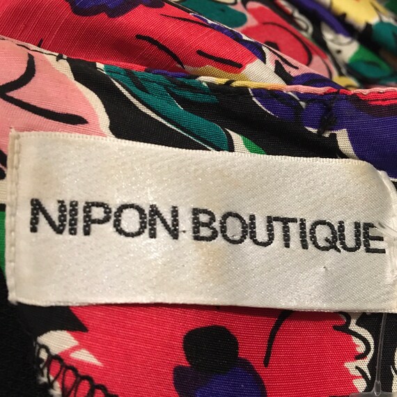 Colourful 1980s silk Nipon Boutique three piece e… - image 2