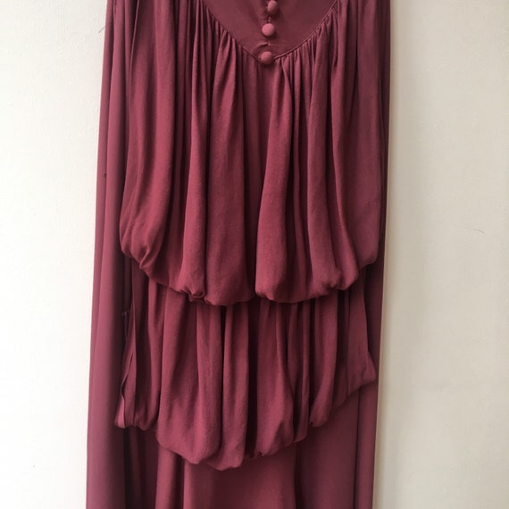 Elegant, long burgundy 1930s dress with beautiful… - image 8