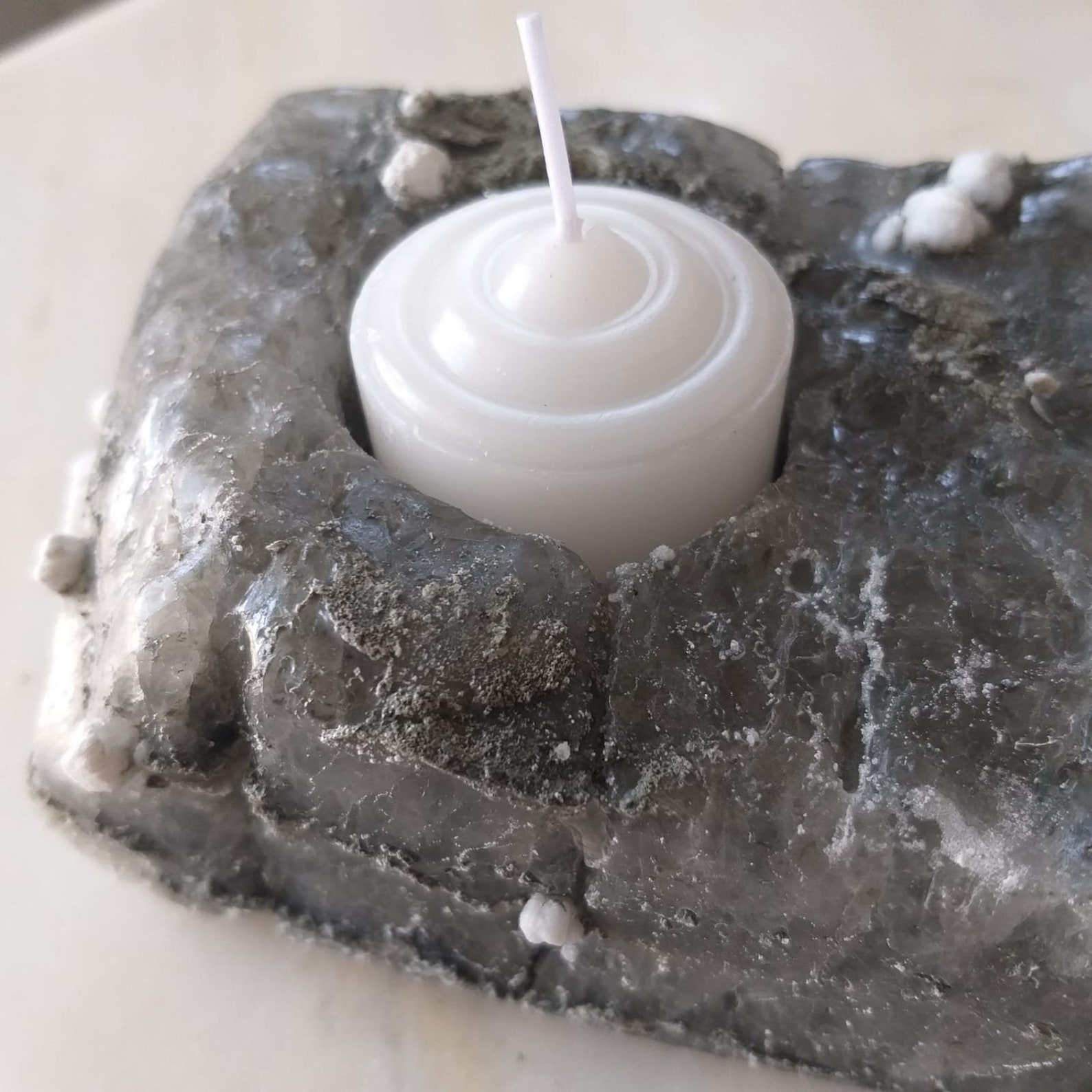 Tealight Candle Holder Rock salt Candle holder Decorative Etsy