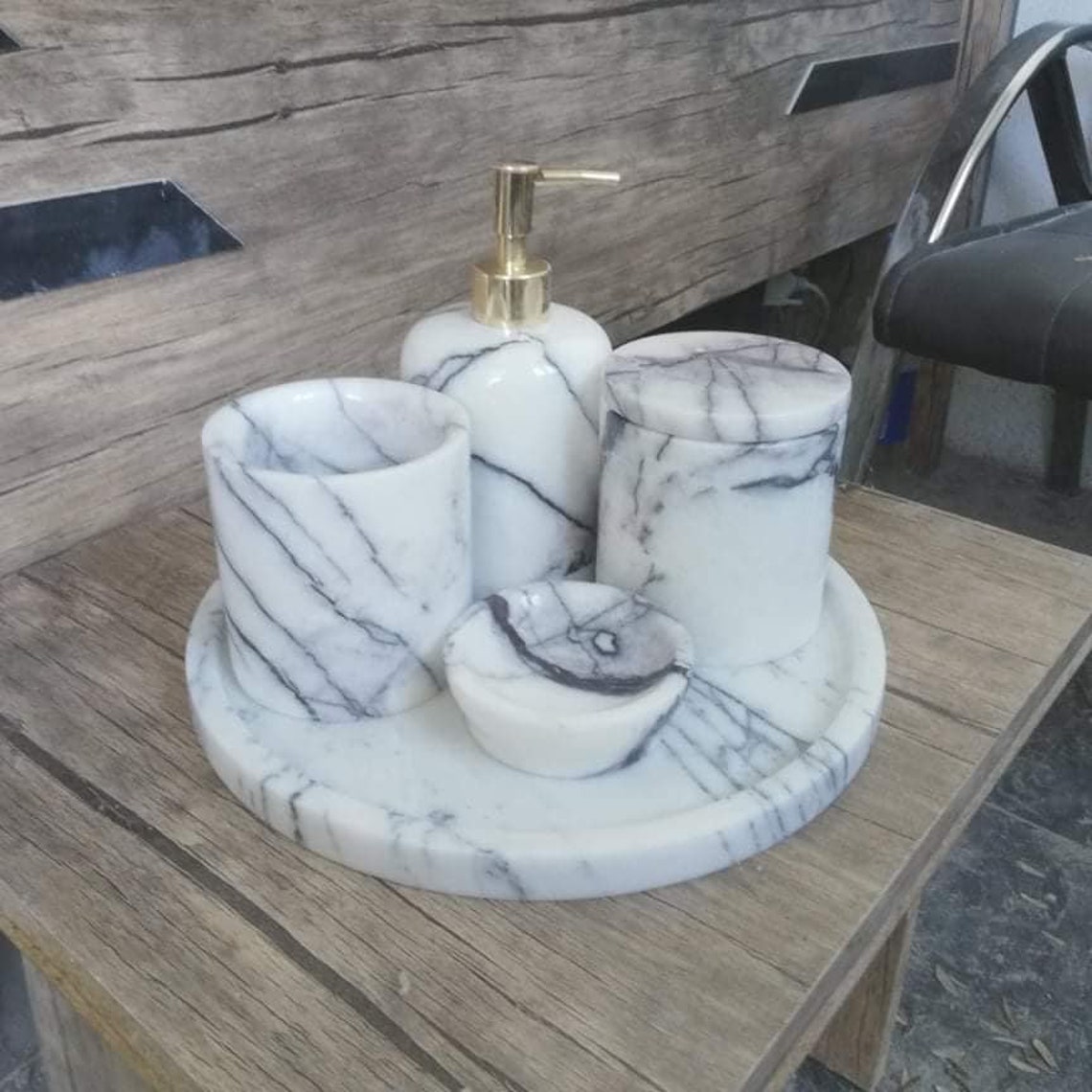 Marble Bathroom Set Bathroom Accessories Draining Soap Dish - Etsy