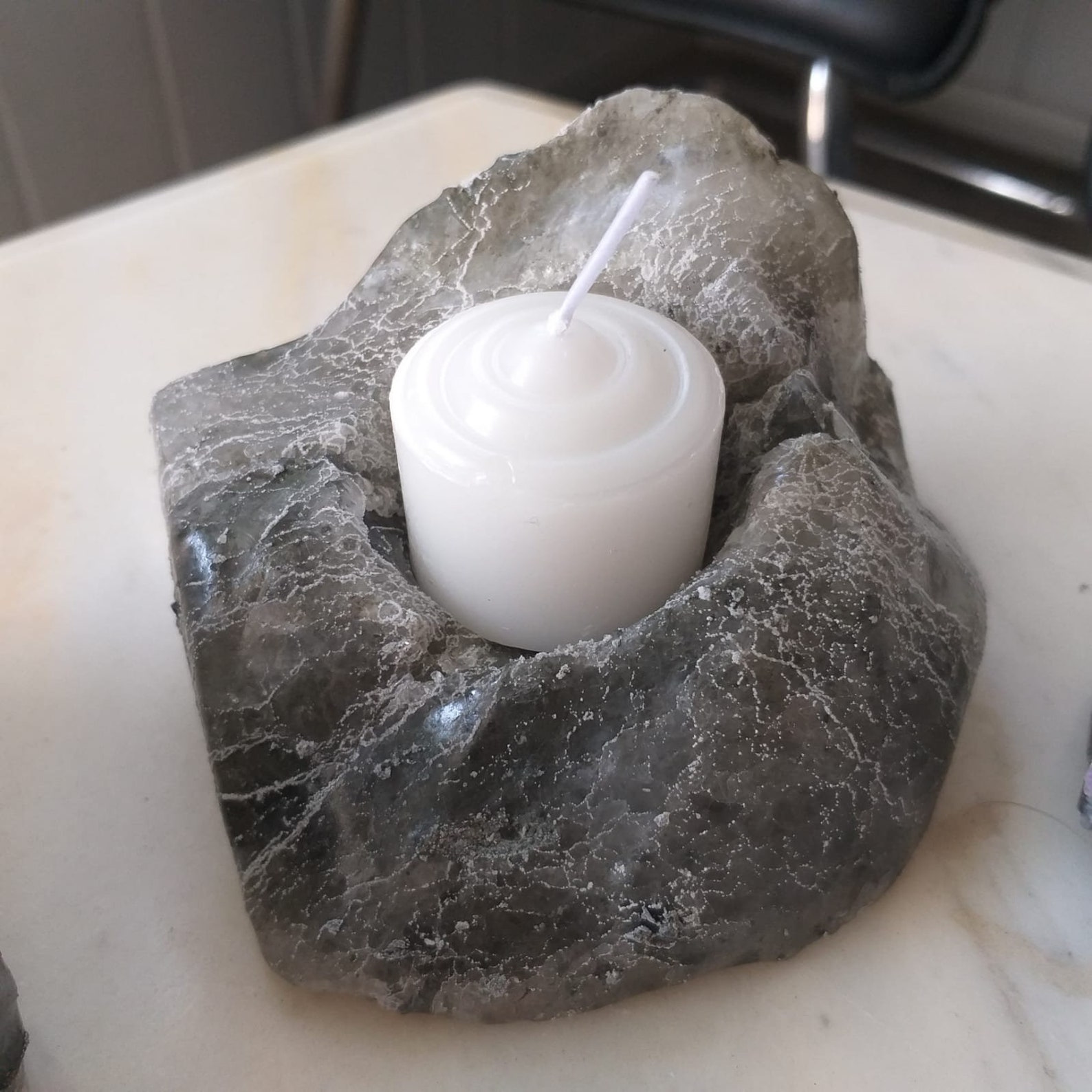 Tealight Candle Holder Rock salt Candle holder Decorative Etsy