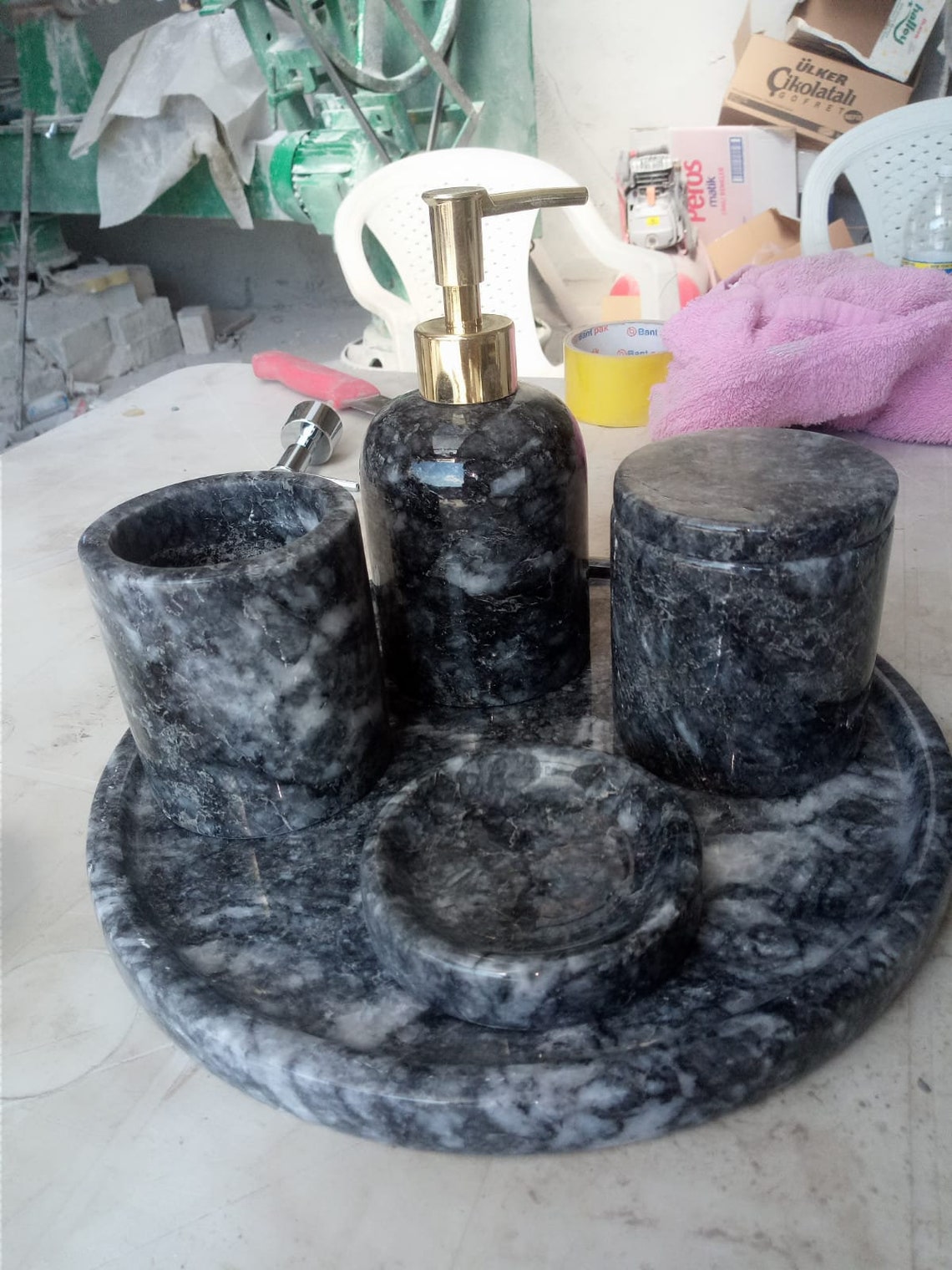 Marble Bathroom Set Bathroom Accessories Draining Soap Dish - Etsy