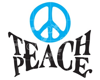 Teach Peace Svg Etsy
