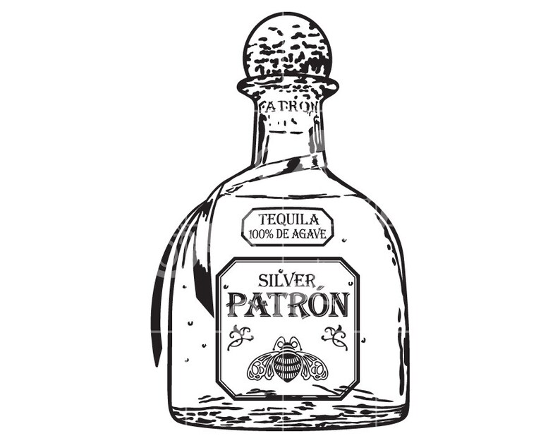 Patron Tequila Bottle Alcohol SVG Design . SVG design for Etsy