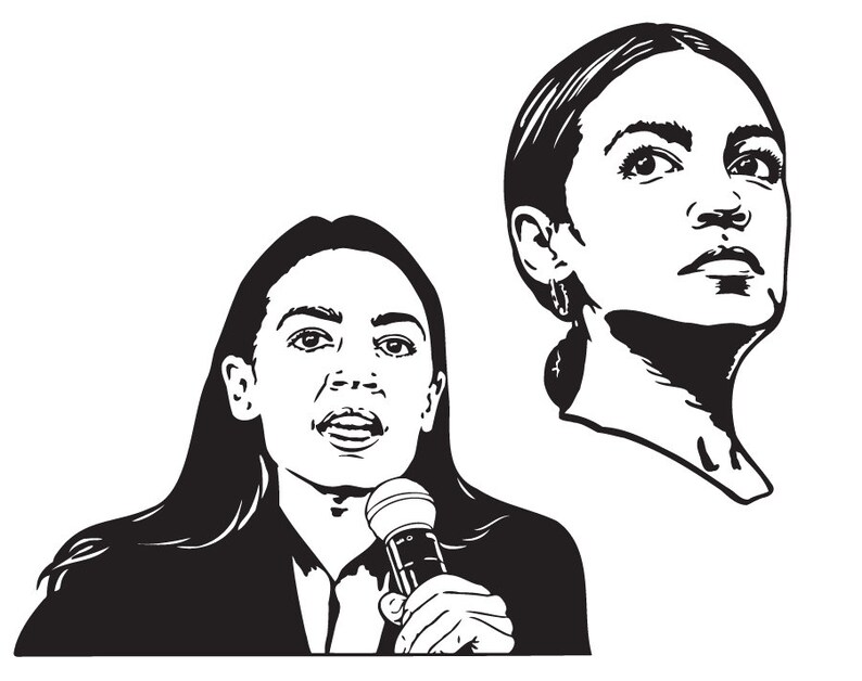 Alexandria Ocasio-Cortez AOC US Representitive svg Design. | Etsy