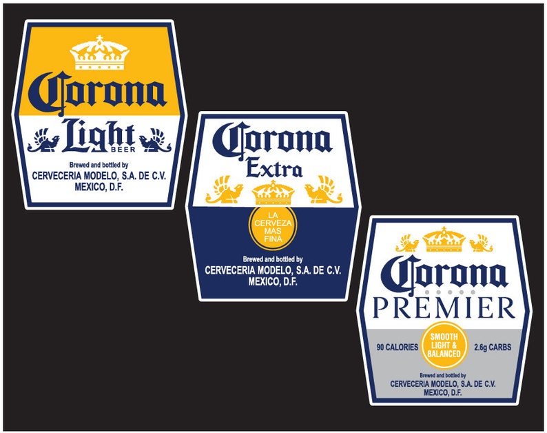 Corona Beer Labels Extra Light and Premier SVG Design. SVG | Etsy