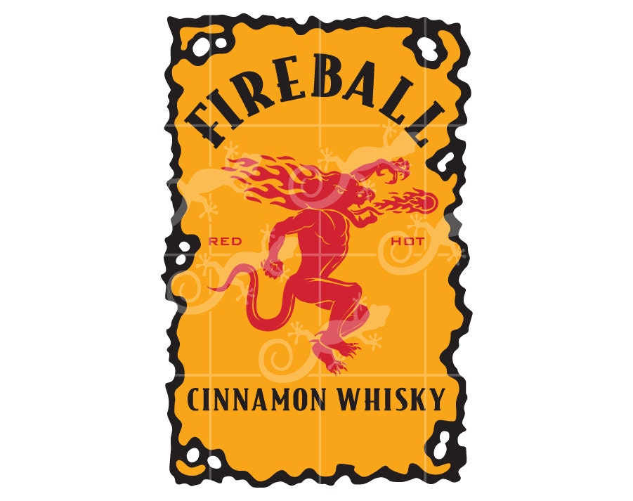 SVG Fireball Cinnamon Whisky Label Digital Design. SVG alcohol Etsy