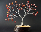 Coral Wire Tree Sculpture, Gemstone Tree, Feng Shui, Healing Crystals, Gift for Her, Tree of Life, Wire Bonsai, Lucky Tree, Pisces