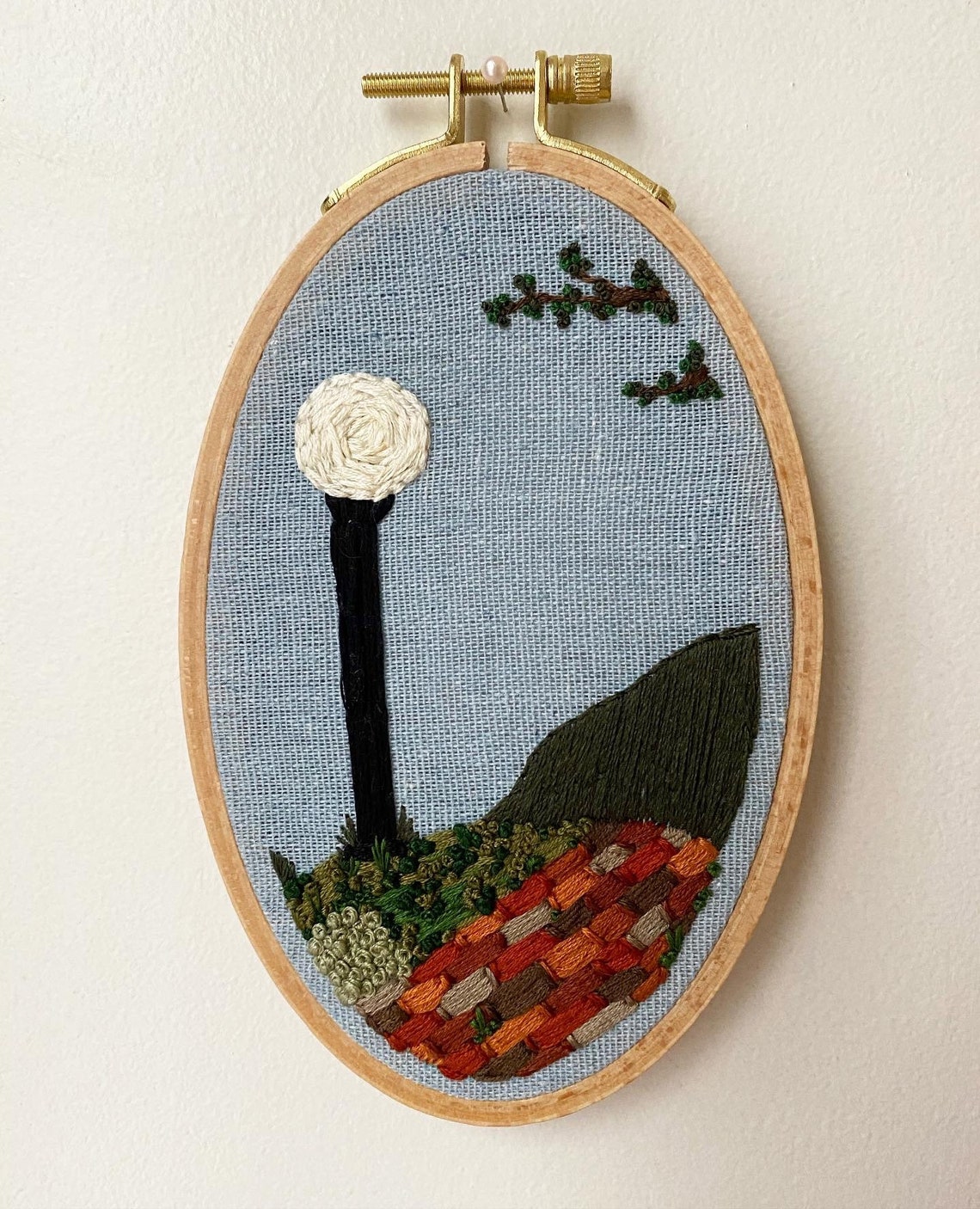Park landscape embroidery  etsy Park landscape embroidery  etsy