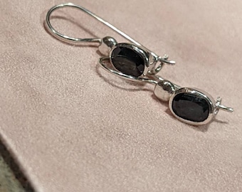Vintage Genuine Kanchanaburi Sapphire Drop Earrings
