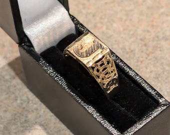 Bold Vintage Diamond Cut Monogram "J" Signet Ring, Unisex
