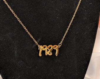 Taylor Year 1989 Pendant Yellow Gold Necklace, 16 - 18 Inch