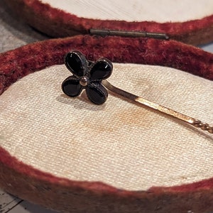 Victorian Mourning Forget Me Not Lapel Hat Pin