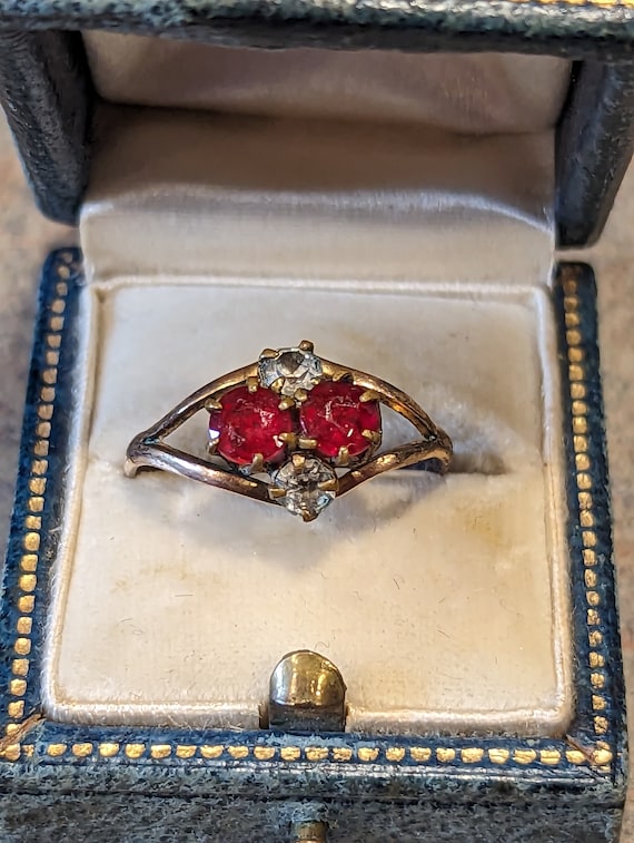 Victorian Ruby Paste & Diamond Paste Open Split Sh