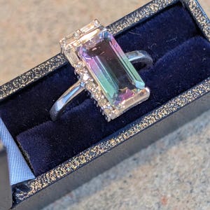 Watermelon Tourmaline Engagement Anniversary Birthstone Statement Ring