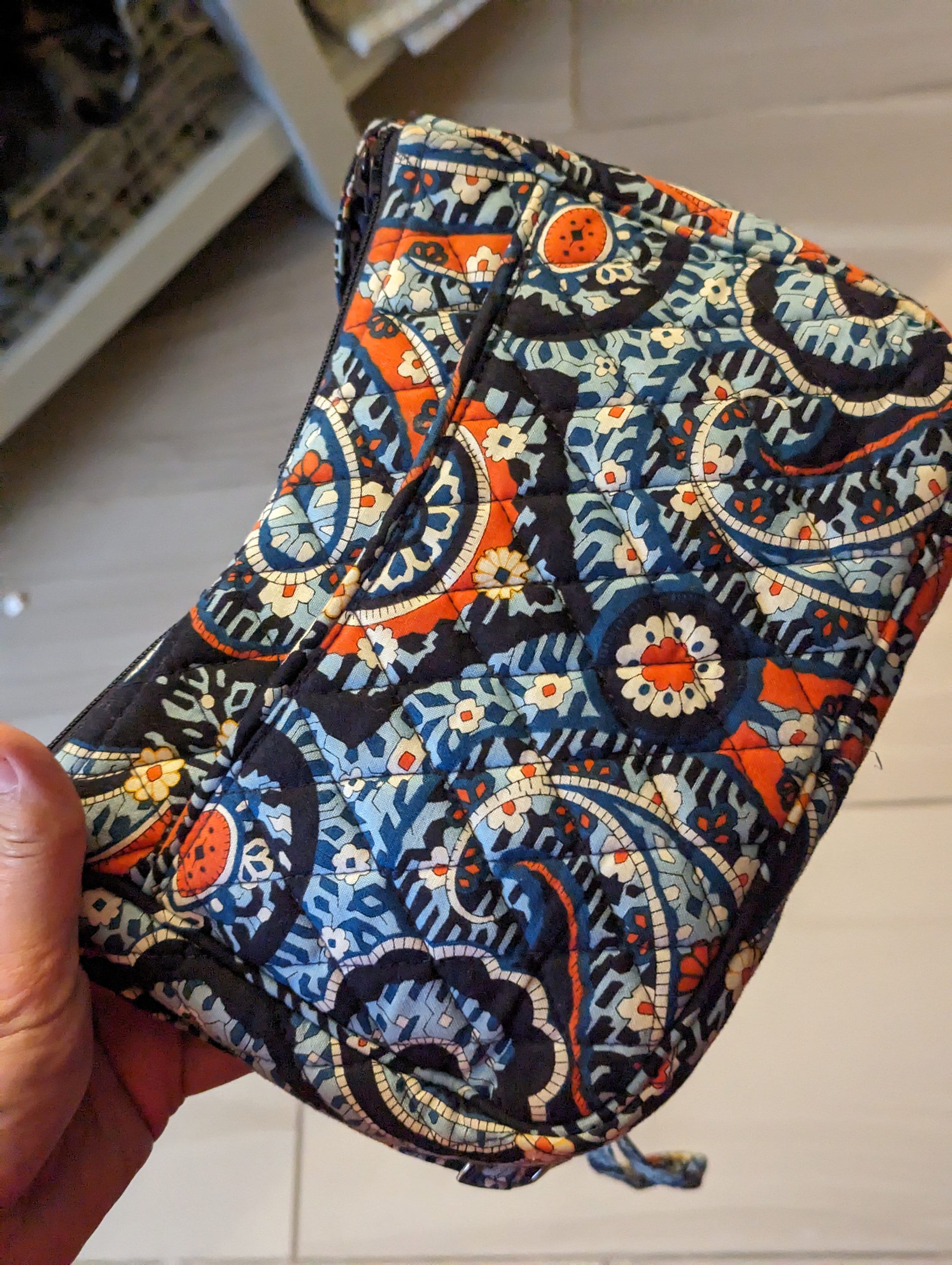 Minimalist Blue & Orange Paisley Retired Vera Bradley 