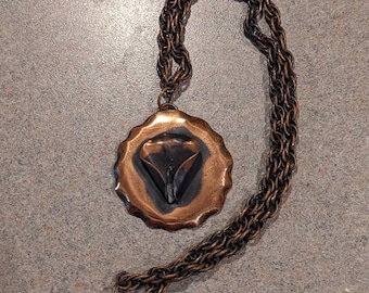 Preserved Victorian Gold Filled Enamel Mourning Pendant Necklace