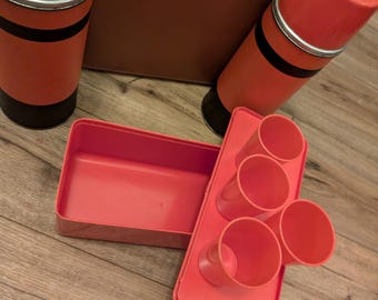 aladdin折り畳みタッパー廃版品L2個　ボトル✖️2 合計4点セット Vintage Aladdin Industry Double Thermos Lunch Picnic Set With