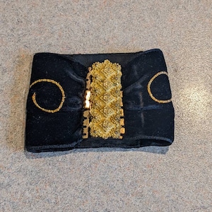 Rare 1700s Pinchbeck Hand Made Velvet & Embroidered Georgian Bracelet