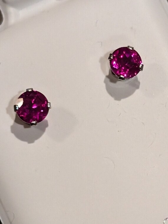 Estate NEW OLD Stock Elegant Ruby Stud Earrings, 1