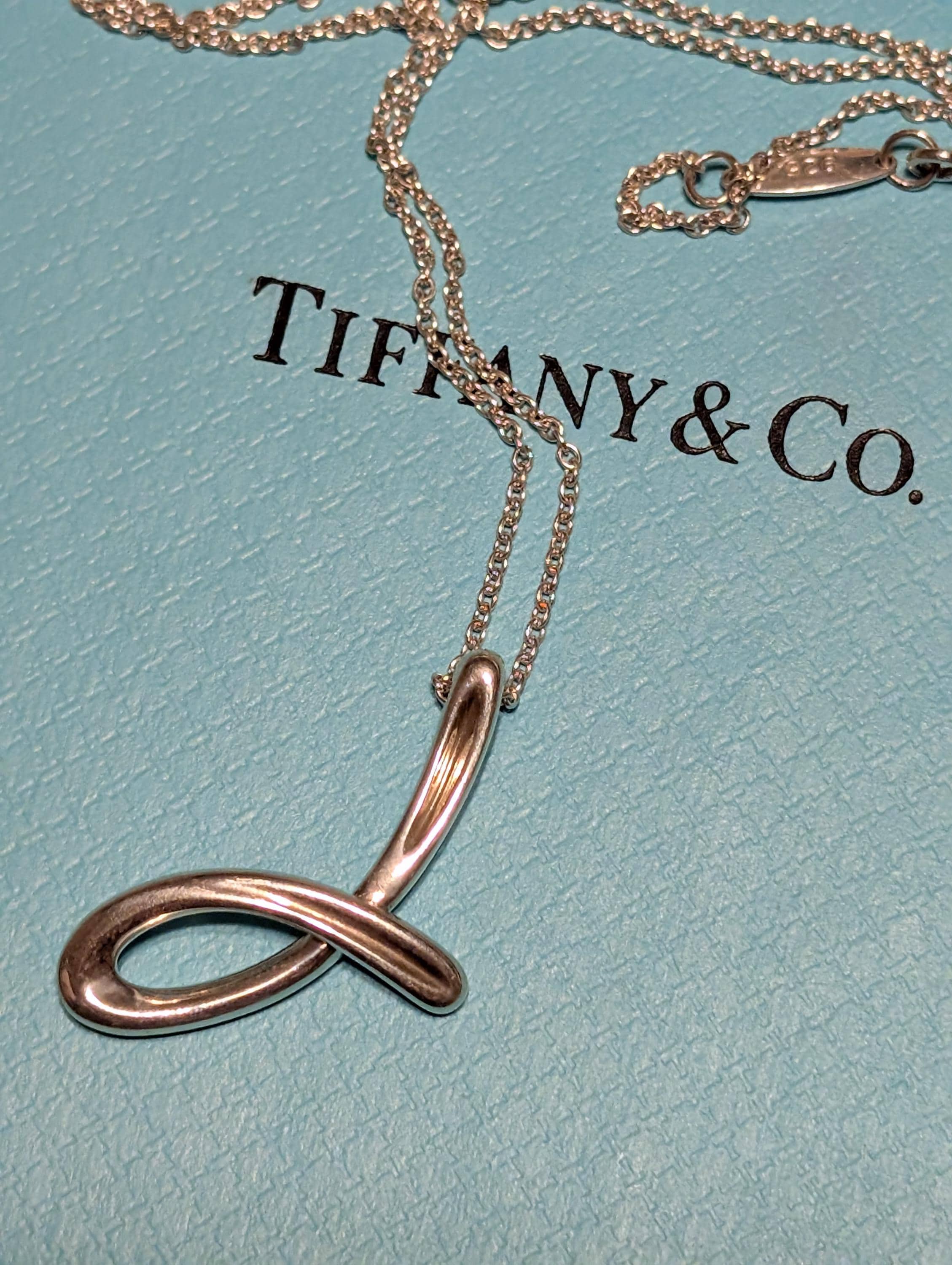 Elsa Peretti Chain With J Pendant Tiffany Elsa Peretti Sterling