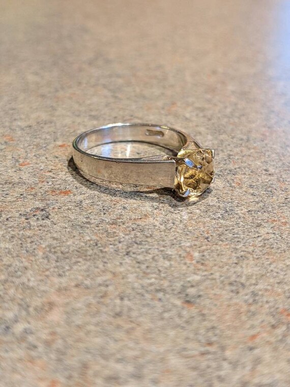 Striking Sleek Citrine Engagement Ring - image 6