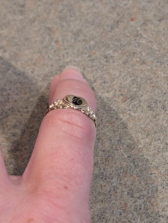 Antique Script Calligraphy Engraved Initial "M" S… - image 8