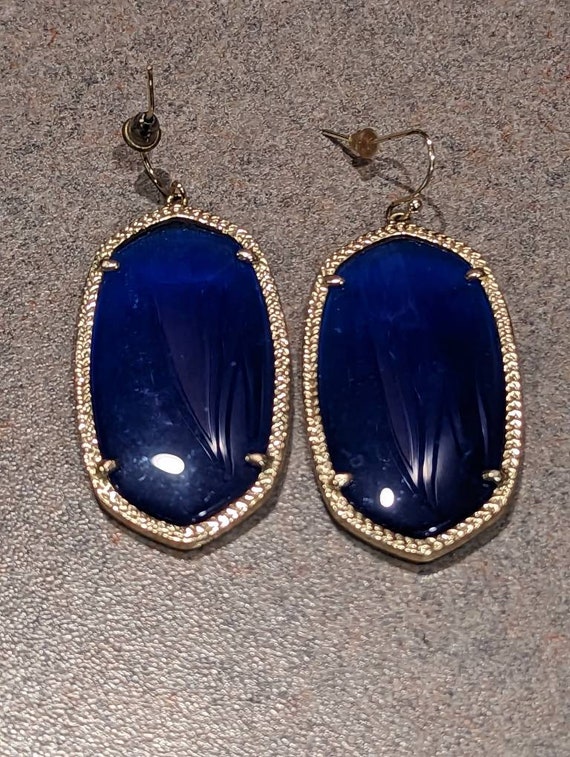 Bright Blue 1980s Drop Dangle Statement Earrings - image 6