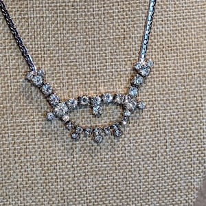 Lovely Antique Art Deco Collier Filigree Paste Necklace