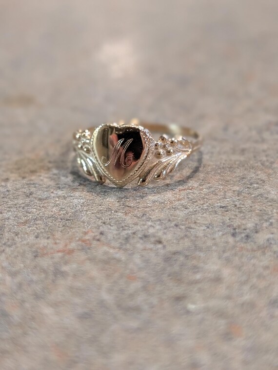 Antique Script Calligraphy Engraved Initial "M" S… - image 2