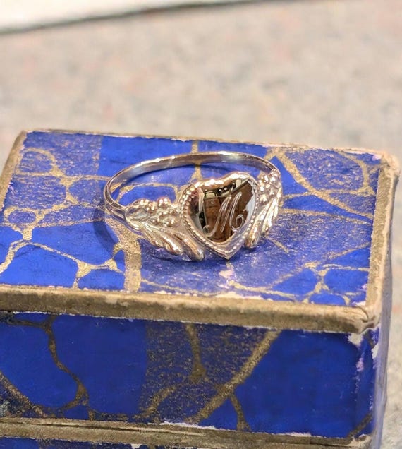 Antique Script Calligraphy Engraved Initial "M" S… - image 1