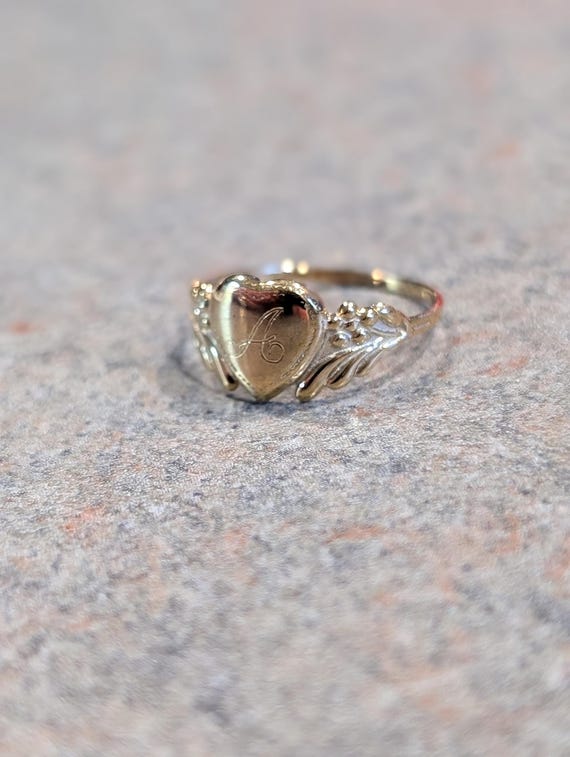 Antique Script Calligraphy Engraved Initial "A"  … - image 8