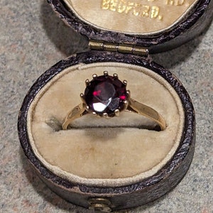 Victorian Intense Red Almandine Garnet Engagement Birthstone Statement Ring