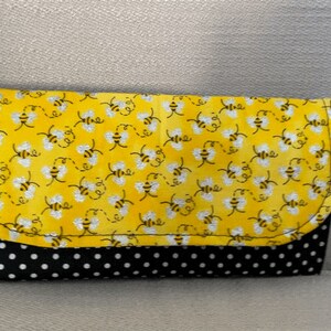 Funkelnde Bienen Brieftasche, Polka Dot Brieftasche, Stoff Brieftasche, magnetische Verschluss Brieftasche, Reißverschluss Tasche Brieftasche, Gold Brieftasche, schwarze Brieftasche