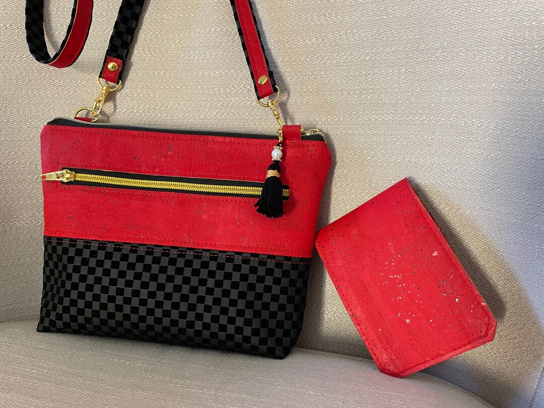 Cork Purse With Companion Cork Wallet, Cork Crossbody Bag With Matching