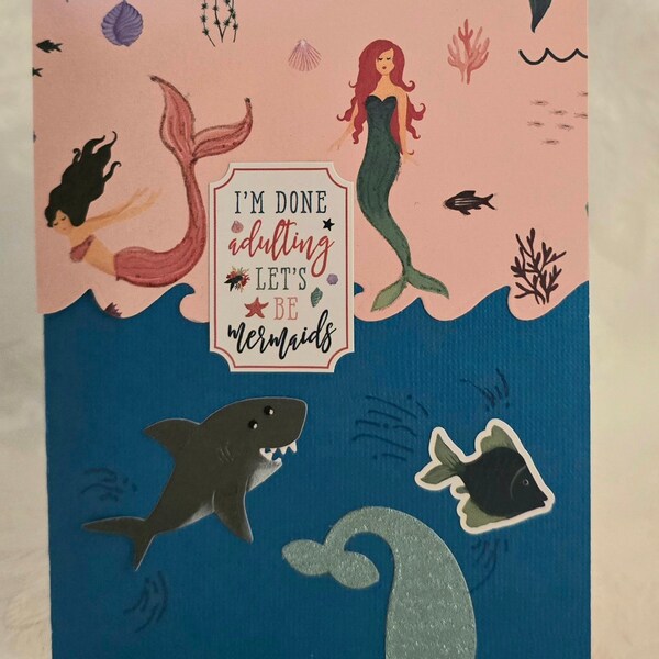 Handmade Mermaid theme all occasion card.