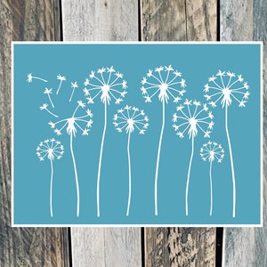 Reusable PVC Adhesive Stencil 30 x 20 cm Dandelions Set