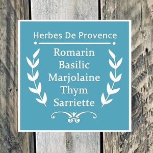 Reusable PVC Adhesive Stencil 22 x 20 cm Herbes de Provence and arabesques