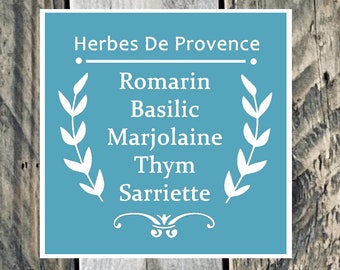 Reusable PVC Adhesive Stencil 22 x 20 cm Herbes de Provence and arabesques