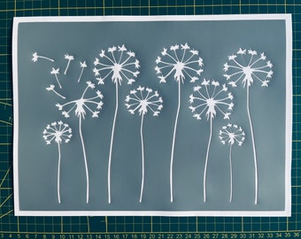 Wiederverwendbare PVC-Klebeschablone, 30 x 20 cm, Löwenzahn-Set