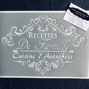 Reusable PVC Adhesive Stencil 30 x 20 cm Vintage Medallion Family Recipes