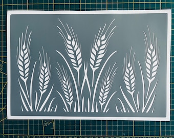 Wiederverwendbare PVC-Klebeschablone, 30 x 20 cm, Weizenähren-Set