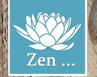 Reusable PVC Adhesive Stencil 20 x 20 cm Lotus & Zen Flower