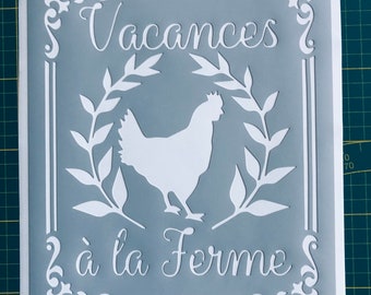 Stencil Adhesive PVC Reusable 25 x 20 cm Medallion Holidays on the farm